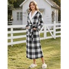 image:imageEkouaer Womens Robe Long Winter Plush Jacquard Bathrobe with Pockets SXXLWhite Black Plaid