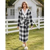 image:imageEkouaer Womens Robe Long Winter Plush Jacquard Bathrobe with Pockets SXXLWhite Black Plaid