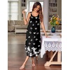 image:imageEkouaer Womens Sleeveless Nightgowns Long Sleep Dress Wide Strap SleepwearBlack Butterfly