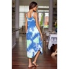 image:imageEkouaer Womens Sleeveless Nightgowns Long Sleep Dress Wide Strap SleepwearBlue Tie Dye