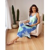 image:imageEkouaer Womens Sleeveless Nightgowns Long Sleep Dress Wide Strap SleepwearBlue Tie Dye