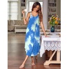 image:imageEkouaer Womens Sleeveless Nightgowns Long Sleep Dress Wide Strap SleepwearBlue Tie Dye