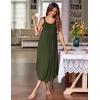 image:imageEkouaer Womens Sleeveless Nightgowns Long Sleep Dress Wide Strap SleepwearMilitary Green