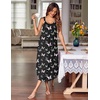image:imageEkouaer Womens Sleeveless Nightgowns Long Sleep Dress Wide Strap SleepwearPink Butterfly