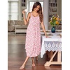 image:imageEkouaer Womens Sleeveless Nightgowns Long Sleep Dress Wide Strap SleepwearPink Flower