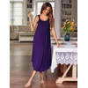 image:imageEkouaer Womens Sleeveless Nightgowns Long Sleep Dress Wide Strap SleepwearPurple