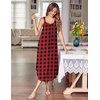 image:imageEkouaer Womens Sleeveless Nightgowns Long Sleep Dress Wide Strap SleepwearRed Plaid