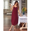 image:imageEkouaer Womens Sleeveless Nightgowns Long Sleep Dress Wide Strap SleepwearWine Red