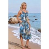 image:imageEkouaer Womens Swimsuit Beach Cover Up Dress Spaghetti Strap Cover UpBig Leaves