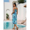 image:imageEkouaer Womens Swimsuit Beach Cover Up Dress Spaghetti Strap Cover UpBlue Flamingo