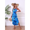 image:imageEkouaer Womens Swimsuit Beach Cover Up Dress Spaghetti Strap Cover UpBlue Hawaiian