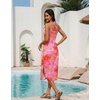 image:imageEkouaer Womens Swimsuit Beach Cover Up Dress Spaghetti Strap Cover UpPink Floral