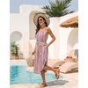 image:imageEkouaer Womens Swimsuit Beach Cover Up Dress Spaghetti Strap Cover UpStriped Ribbon