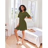 image:imageEkouaer Zip Up Robes for Women Short Knit Bathrobe with PocketsArmy Green