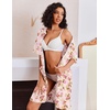 image:imageEkouaer Zip Up Robes for Women Short Knit Bathrobe with PocketsBeige Flower