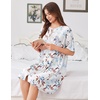 image:imageEkouaer Zip Up Robes for Women Short Knit Bathrobe with PocketsBig Floral White