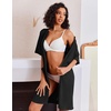 image:imageEkouaer Zip Up Robes for Women Short Knit Bathrobe with PocketsBlack
