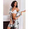 image:imageEkouaer Zip Up Robes for Women Short Knit Bathrobe with PocketsBlack Plant