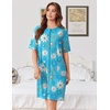 image:imageEkouaer Zip Up Robes for Women Short Knit Bathrobe with PocketsBlue White Flower