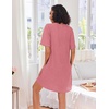 image:imageEkouaer Zip Up Robes for Women Short Knit Bathrobe with PocketsCoral