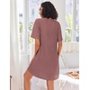 image:imageEkouaer Zip Up Robes for Women Short Knit Bathrobe with PocketsDark Red