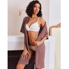 image:imageEkouaer Zip Up Robes for Women Short Knit Bathrobe with PocketsDark Red