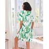 image:imageEkouaer Zip Up Robes for Women Short Knit Bathrobe with PocketsGreen Leaf