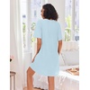image:imageEkouaer Zip Up Robes for Women Short Knit Bathrobe with PocketsLight Blue