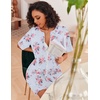 image:imageEkouaer Zip Up Robes for Women Short Knit Bathrobe with PocketsLight Blue Flower