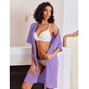 image:imageEkouaer Zip Up Robes for Women Short Knit Bathrobe with PocketsLilac