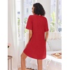 image:imageEkouaer Zip Up Robes for Women Short Knit Bathrobe with PocketsRed