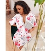 image:imageEkouaer Zip Up Robes for Women Short Knit Bathrobe with PocketsRed Flower