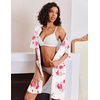 image:imageEkouaer Zip Up Robes for Women Short Knit Bathrobe with PocketsRed Flower