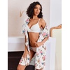 image:imageEkouaer Zip Up Robes for Women Short Knit Bathrobe with PocketsWhite Pink Flower