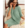 image:imageEkouaer Zipper Robes for Women 34 Sleeve Waffle Knit Bathrobe Lightweight Short Housecoat with Pockets Soft LoungewearMint Green