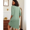 image:imageEkouaer Zipper Robes for Women 34 Sleeve Waffle Knit Bathrobe Lightweight Short Housecoat with Pockets Soft LoungewearMint Green