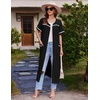 image:imageEkouaer Zipper Robes for Women Short Sleeve Bathrobe with PocketsBlack