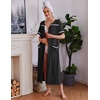 image:imageEkouaer Zipper Robes for Women Short Sleeve Bathrobe with PocketsBlack