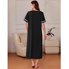 image:imageEkouaer Zipper Robes for Women Short Sleeve Bathrobe with PocketsBlack