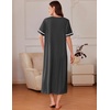 image:imageEkouaer Zipper Robes for Women Short Sleeve Bathrobe with PocketsDark Gray