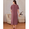 image:imageEkouaer Zipper Robes for Women Short Sleeve Bathrobe with PocketsGray Purple