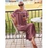 image:imageEkouaer Zipper Robes for Women Short Sleeve Bathrobe with PocketsGray Purple