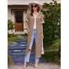 image:imageEkouaer Zipper Robes for Women Short Sleeve Bathrobe with PocketsKhaki