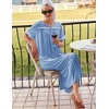 image:imageEkouaer Zipper Robes for Women Short Sleeve Bathrobe with PocketsLight Blue