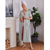 image:imageEkouaer Zipper Robes for Women Short Sleeve Bathrobe with PocketsLight Grey