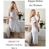 image:imageEkouaer Zipper Robes for Women Short Sleeve Bathrobe with PocketsLight Grey