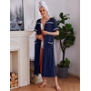 image:imageEkouaer Zipper Robes for Women Short Sleeve Bathrobe with PocketsNavy Blue