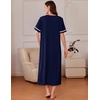 image:imageEkouaer Zipper Robes for Women Short Sleeve Bathrobe with PocketsNavy Blue