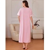 image:imageEkouaer Zipper Robes for Women Short Sleeve Bathrobe with PocketsPink