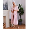 image:imageEkouaer Zipper Robes for Women Short Sleeve Bathrobe with PocketsPink